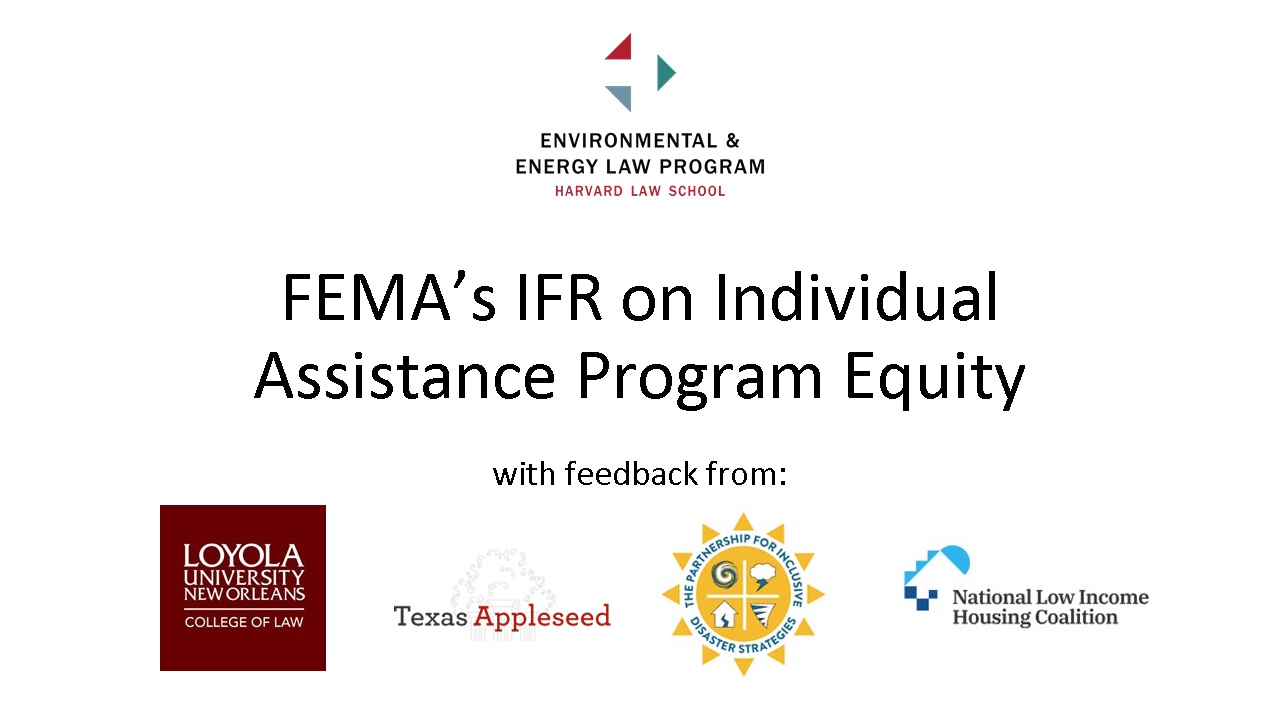 National Low Income Housing Coalition Hosts Event on FEMA’s Interim Final Rule Amending Regulations for Its Individual Assistance Program